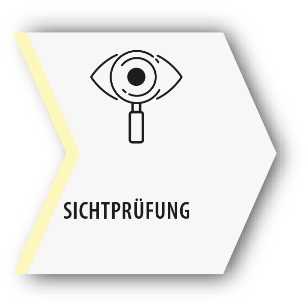 Das gezeigte Symbol stellt ein Auge mit einer Lupe dar.
