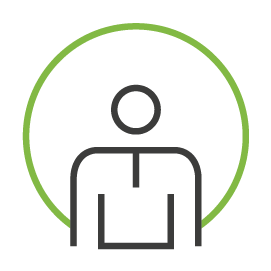 Das gezeigte Symbol stellt eine Silhouette einer Person dar.